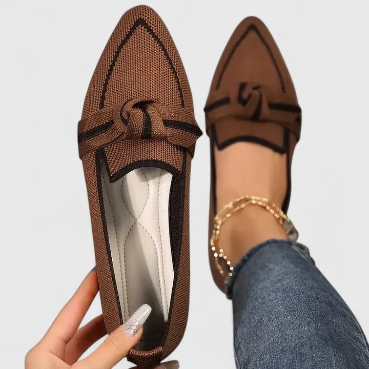 Felicia | Damen Orthopädische Spitz Zulaufende Knoten Loafer - Image 4
