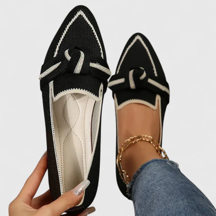 Felicia | Damen Orthopädische Spitz Zulaufende Knoten Loafer - Image 6
