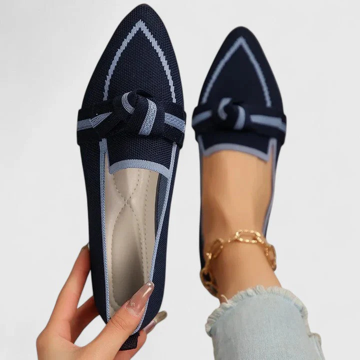 Felicia | Damen Orthopädische Spitz Zulaufende Knoten Loafer - Image 7