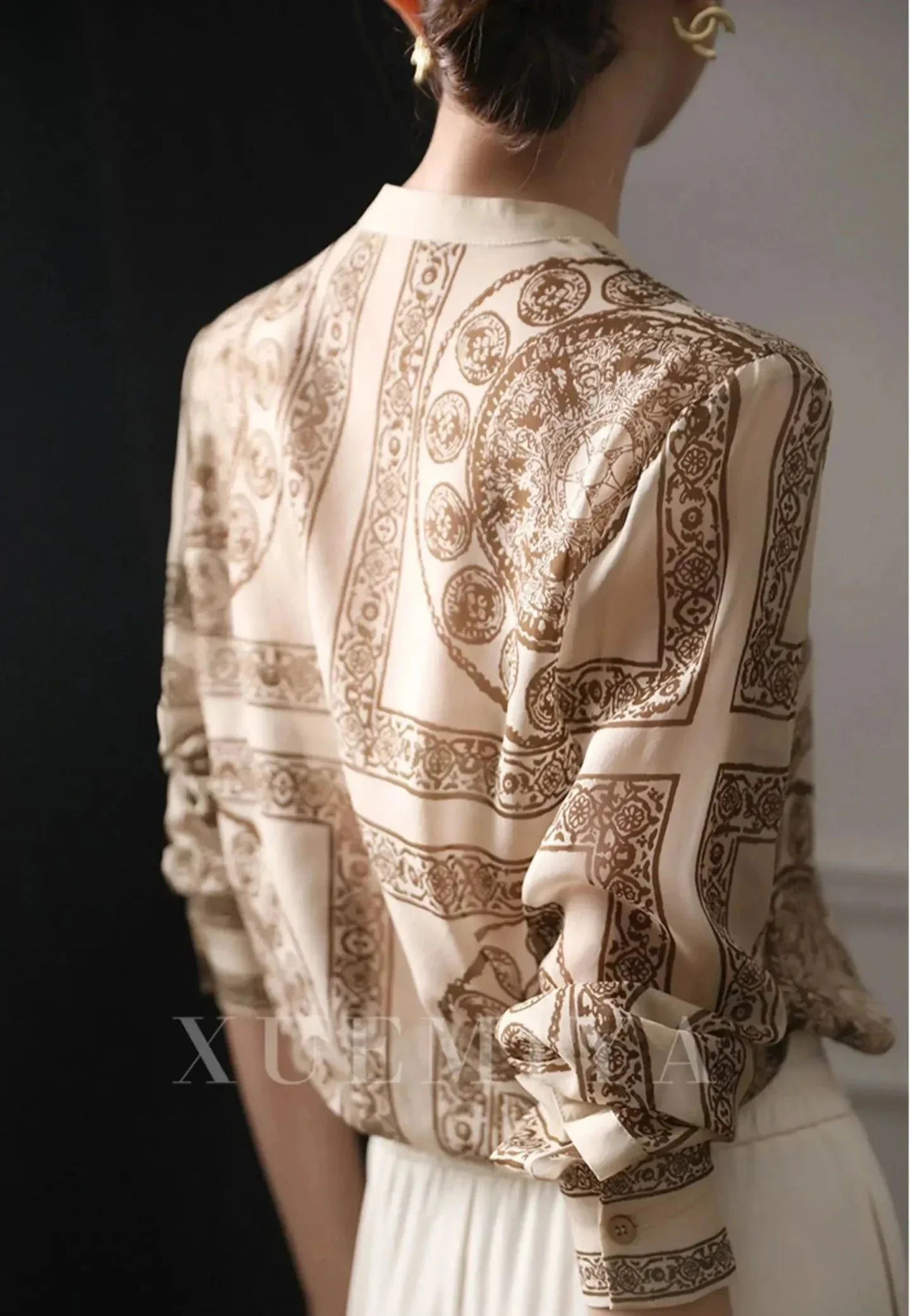 Felicity | Elegante Damenbluse mit langen Ärmeln und Druck - Image 5