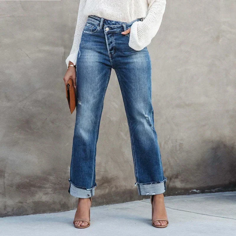Fenara – High-Rise-Jeans mit Umschlag - Image 2