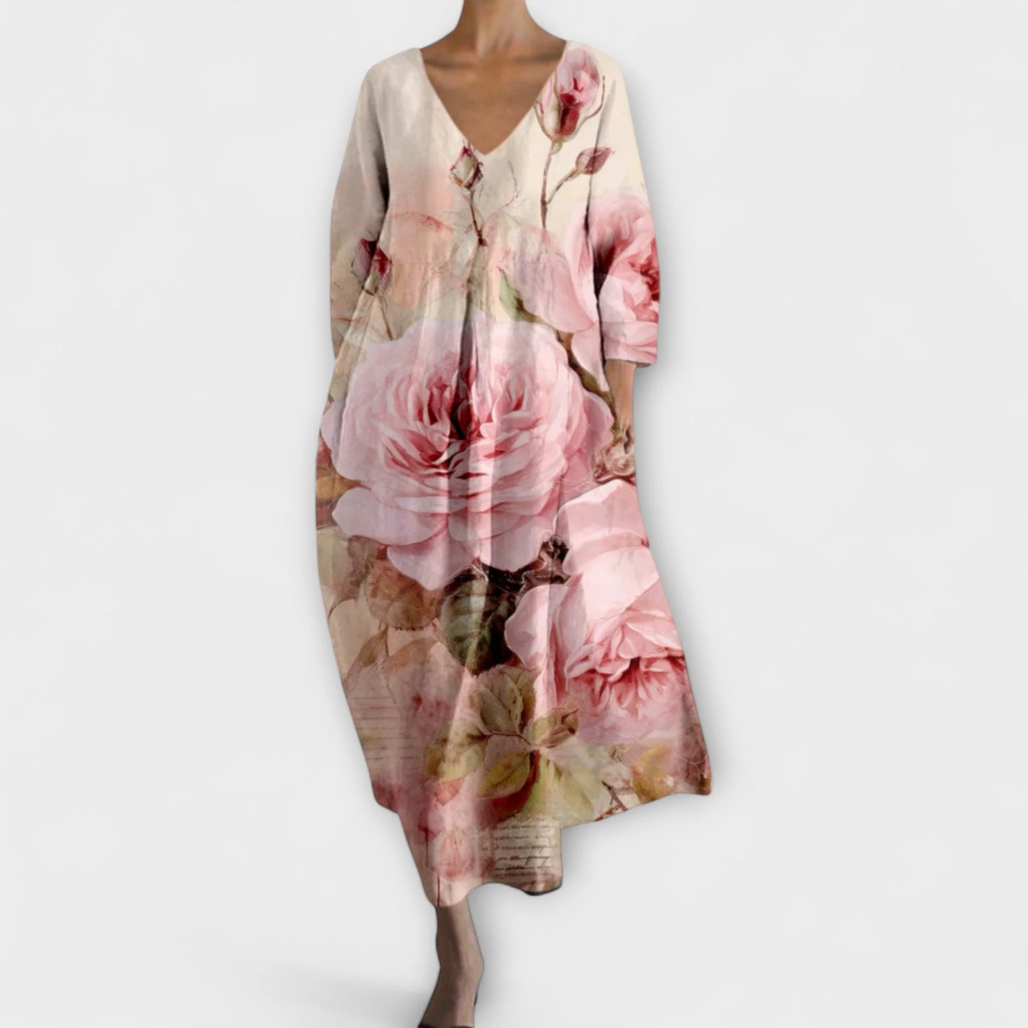Fiona - Langes, Buntes Kleid mit V-Ausschnitt - Image 10
