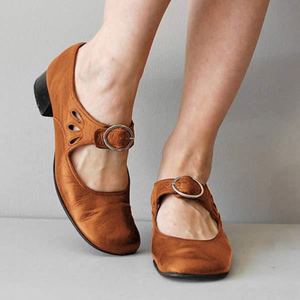 Fiona - Orthopädische Vintage-Schuhe mit runder Spitze - Image 2