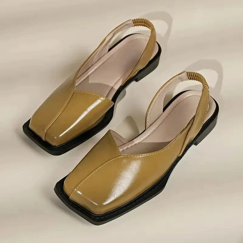 Nora | Damen Flache Schuhe Eckige Spitze Fersenriemen Veganes Leder – Square Toe 2026 - Image 3