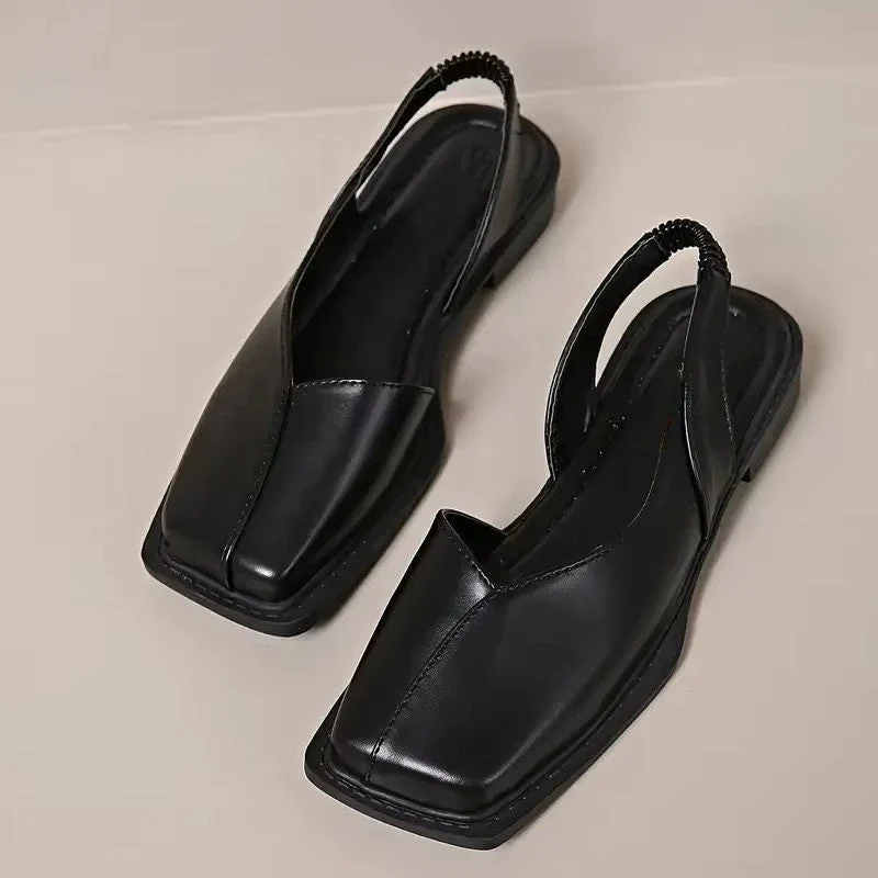 Nora | Damen Flache Schuhe Eckige Spitze Fersenriemen Veganes Leder – Square Toe 2026 - Image 4