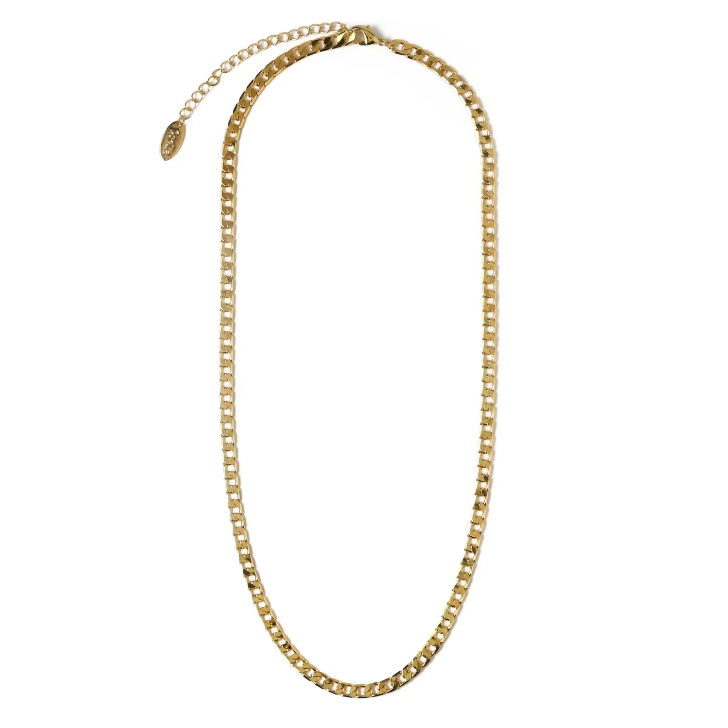 Flache Link-Curb-Halskette in Gold - Image 2