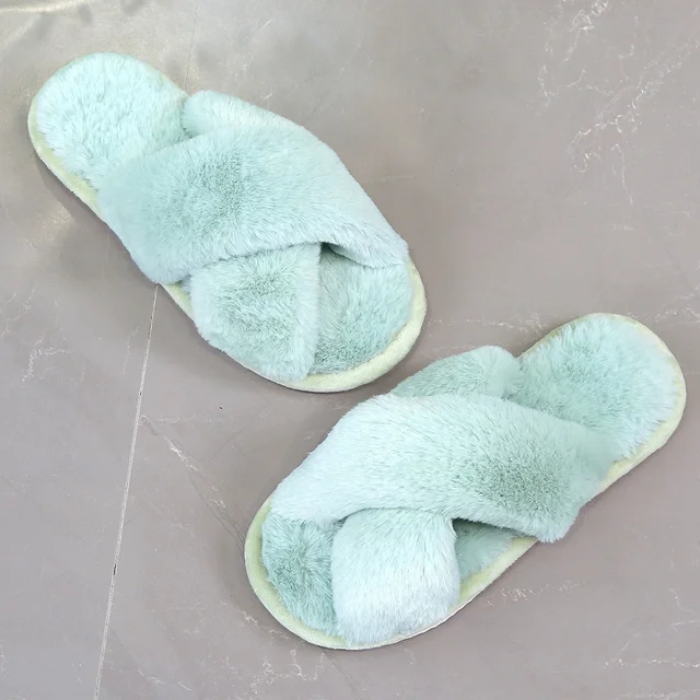 Flauschige Pantoffeln mit Kreuzriemen für Damen - Image 10