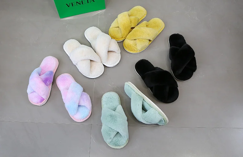 Flauschige Pantoffeln mit Kreuzriemen für Damen - Image 6