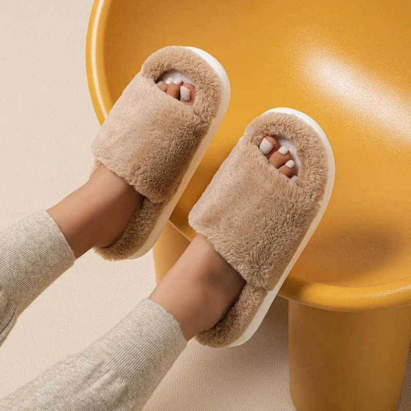 Flauschige Peep Toe Hausschuhe für Damen - Image 3