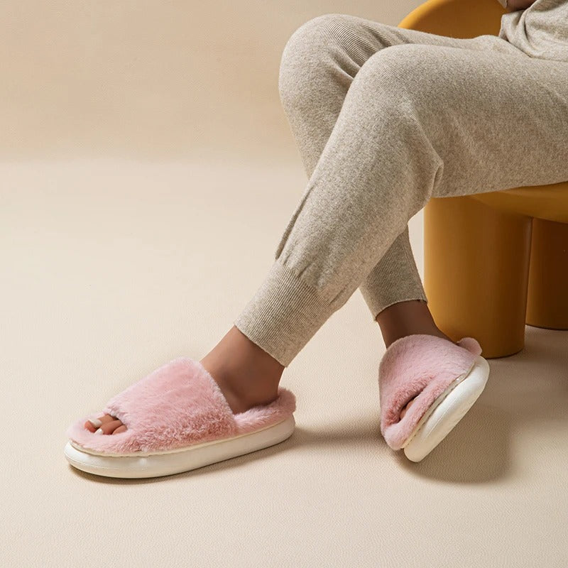 Flauschige Peep Toe Hausschuhe für Damen - Image 4