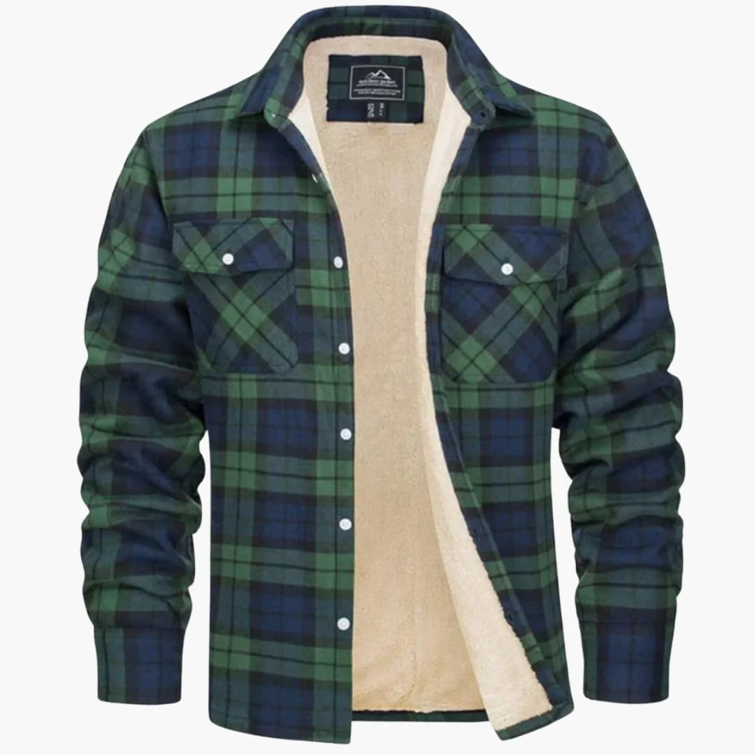 Fleecegefütterte Karo Jacke für Herren - Image 3