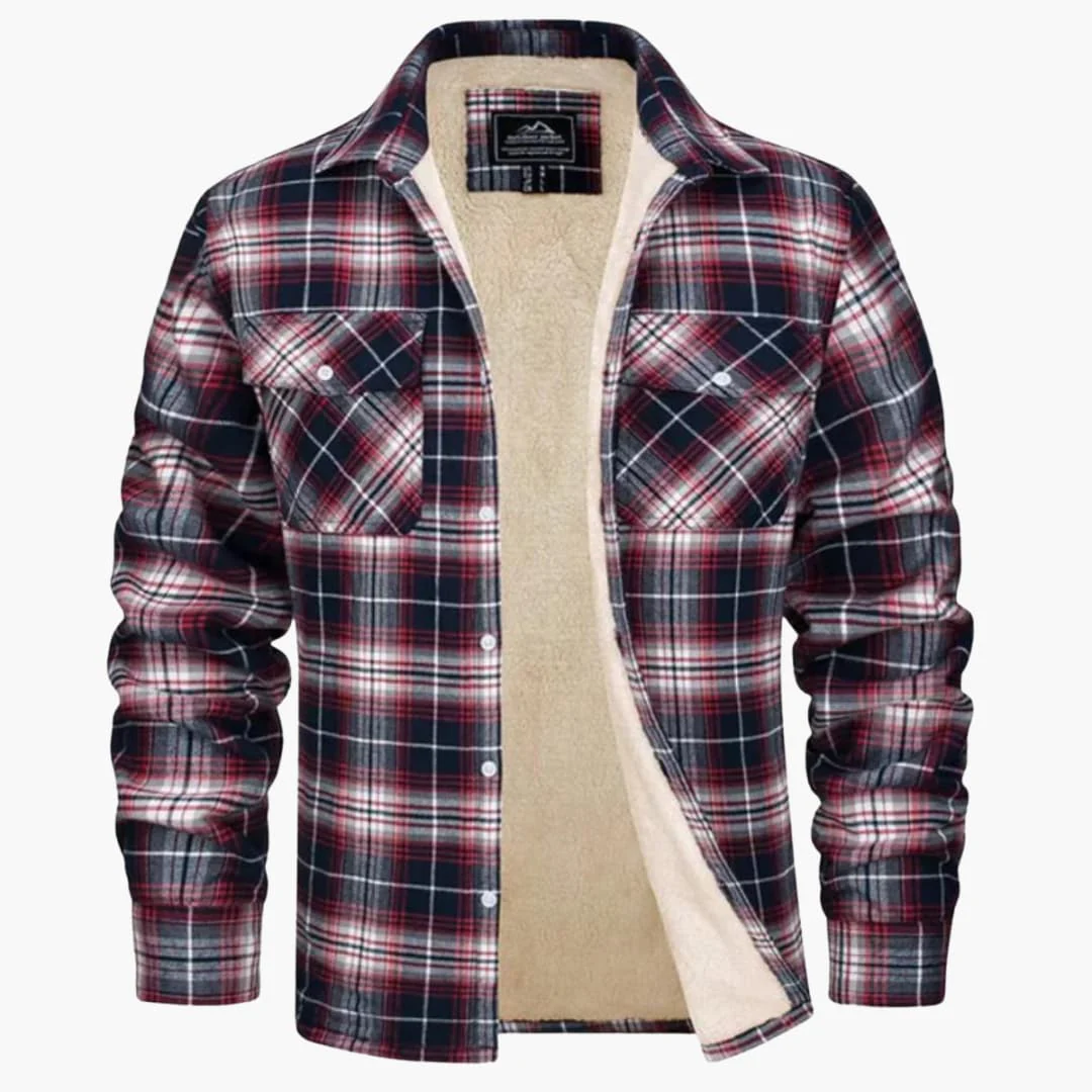 Fleecegefütterte Karo Jacke für Herren - Image 4
