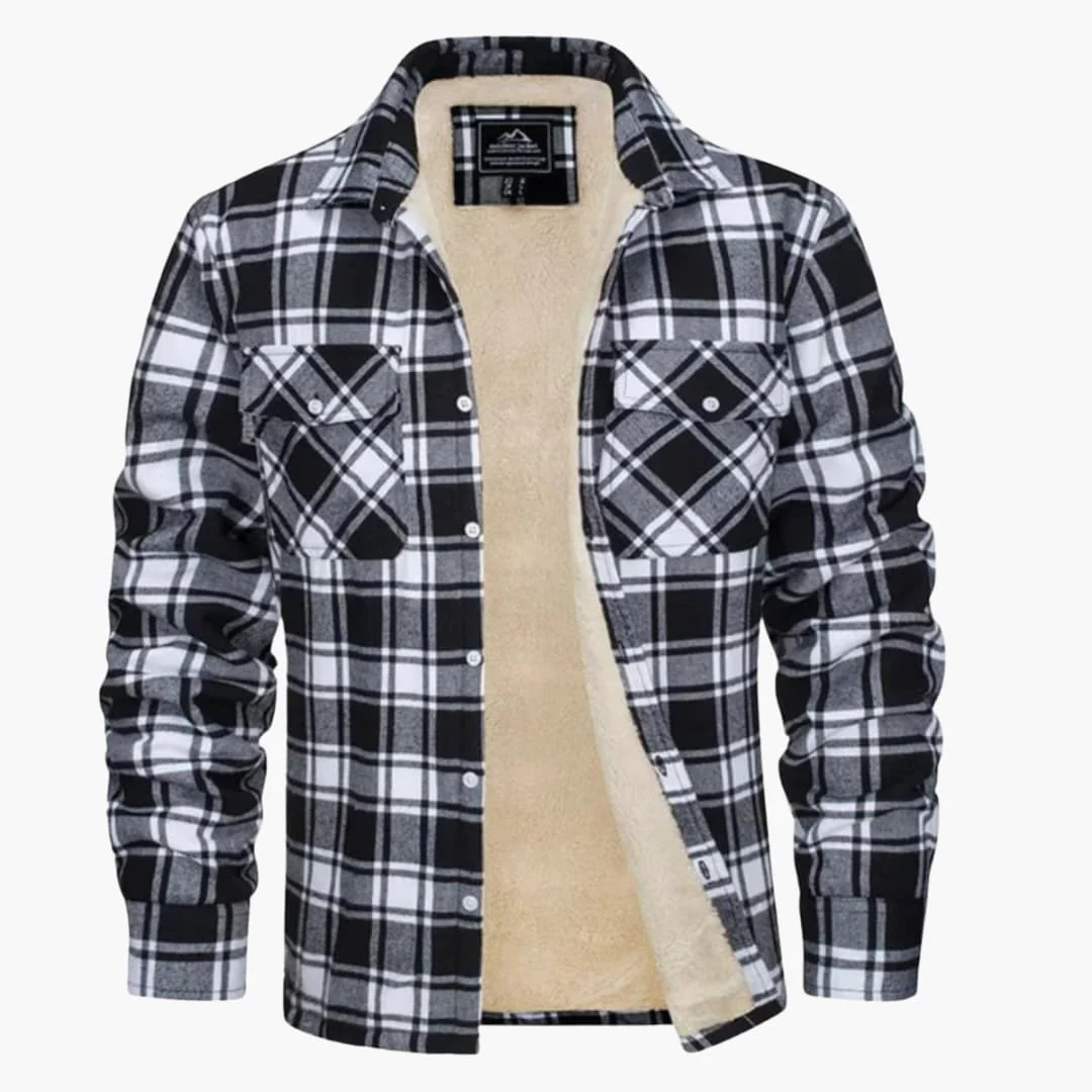 Fleecegefütterte Karo Jacke für Herren - Image 5
