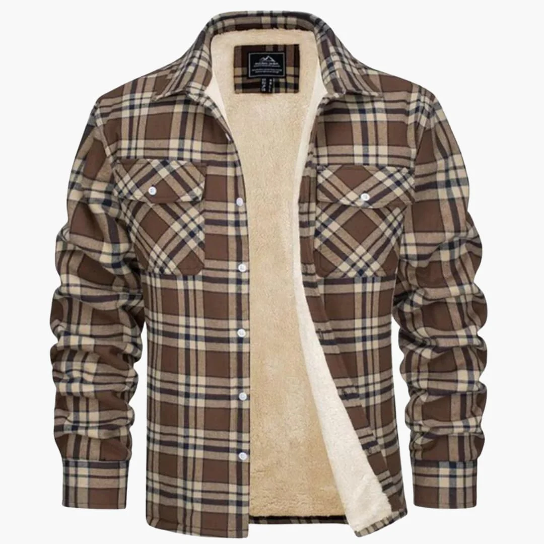 Fleecegefütterte Karo Jacke für Herren - Image 6