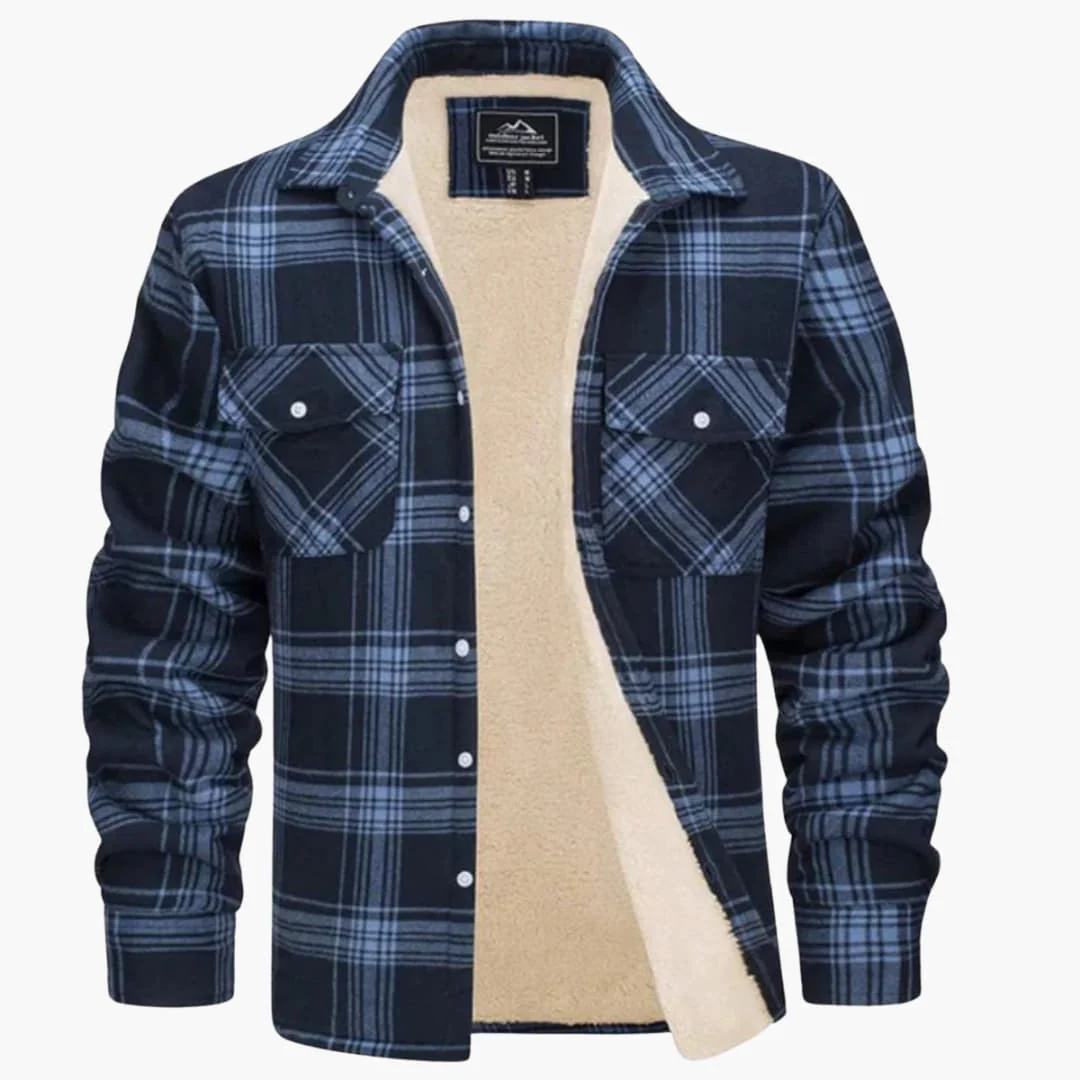 Fleecegefütterte Karo Jacke für Herren - Image 7