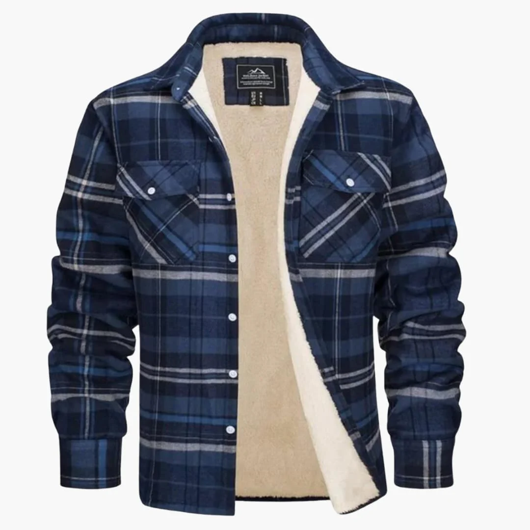 Fleecegefütterte Karo Jacke für Herren - Image 8