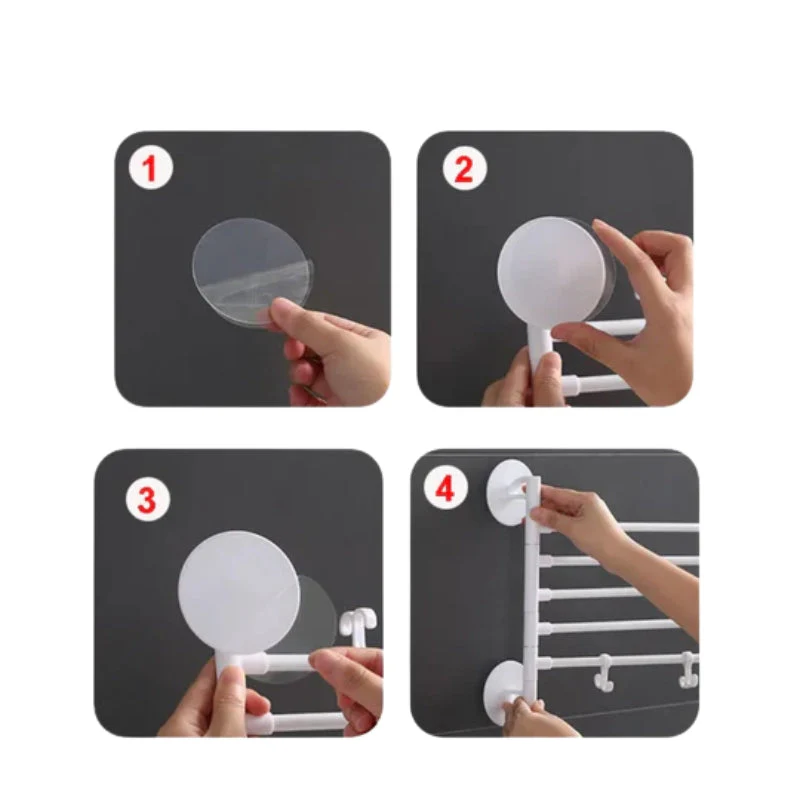 FlexiRack – Zusammenklappbare, rotierende Wandhalterung und Handtuchhalter - Image 6