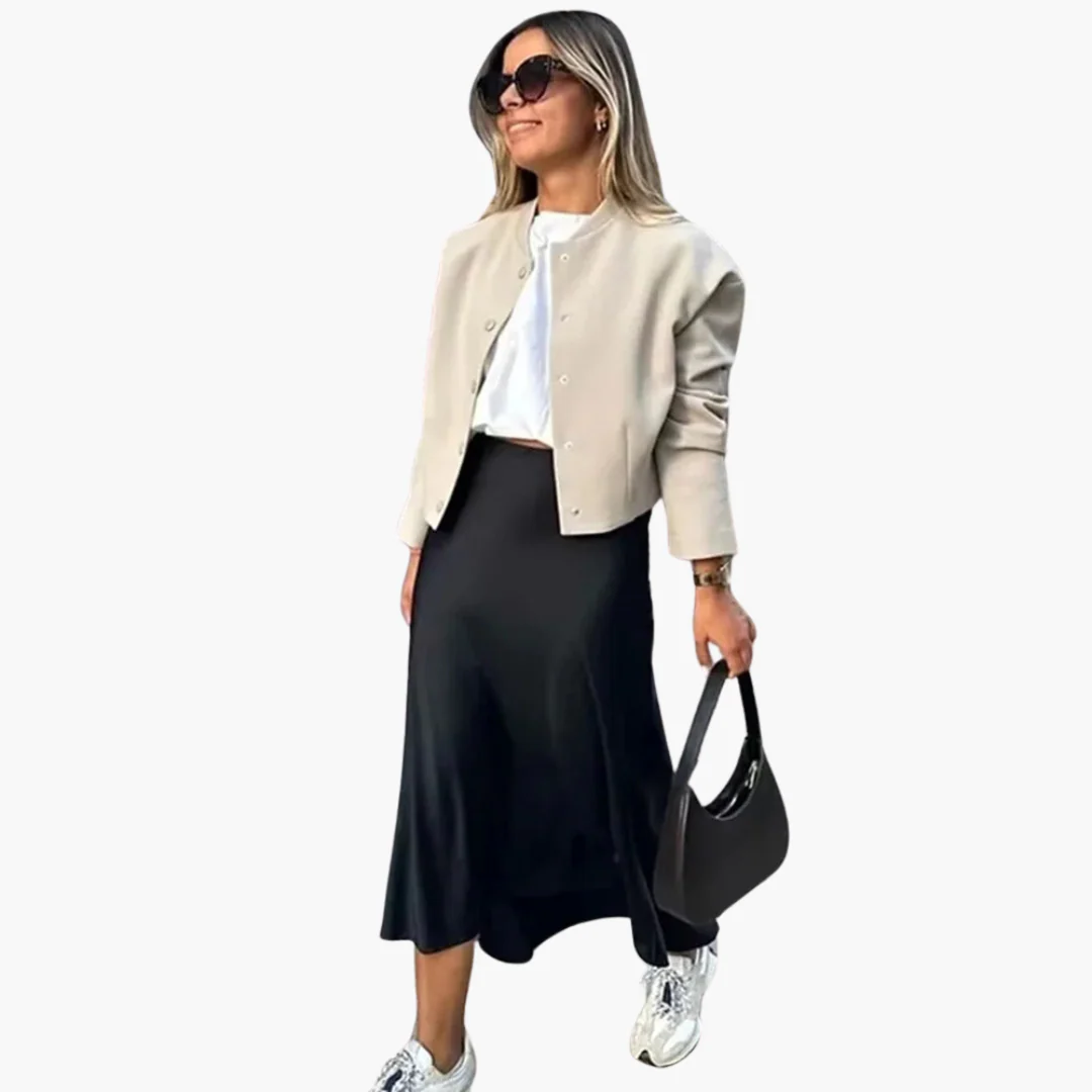 Fließender Satin-Midirock für Damen - Image 4