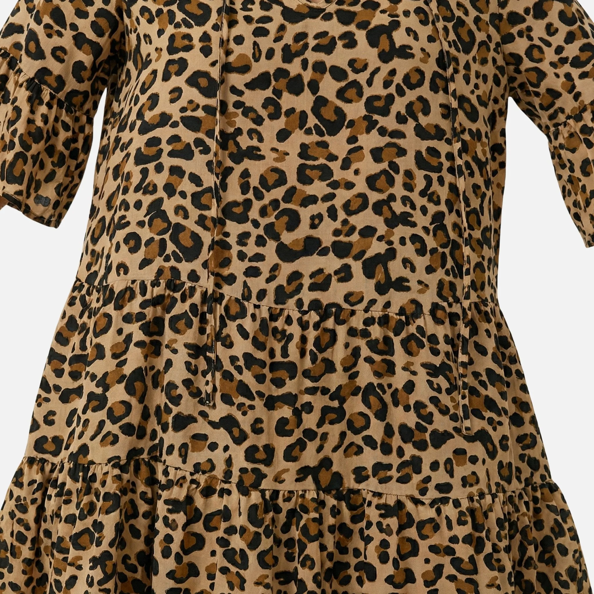 Waltraud | Damen Fließendes Midikleid Leoparden V-Ausschnitt – Leo Midi Kleid - Image 5