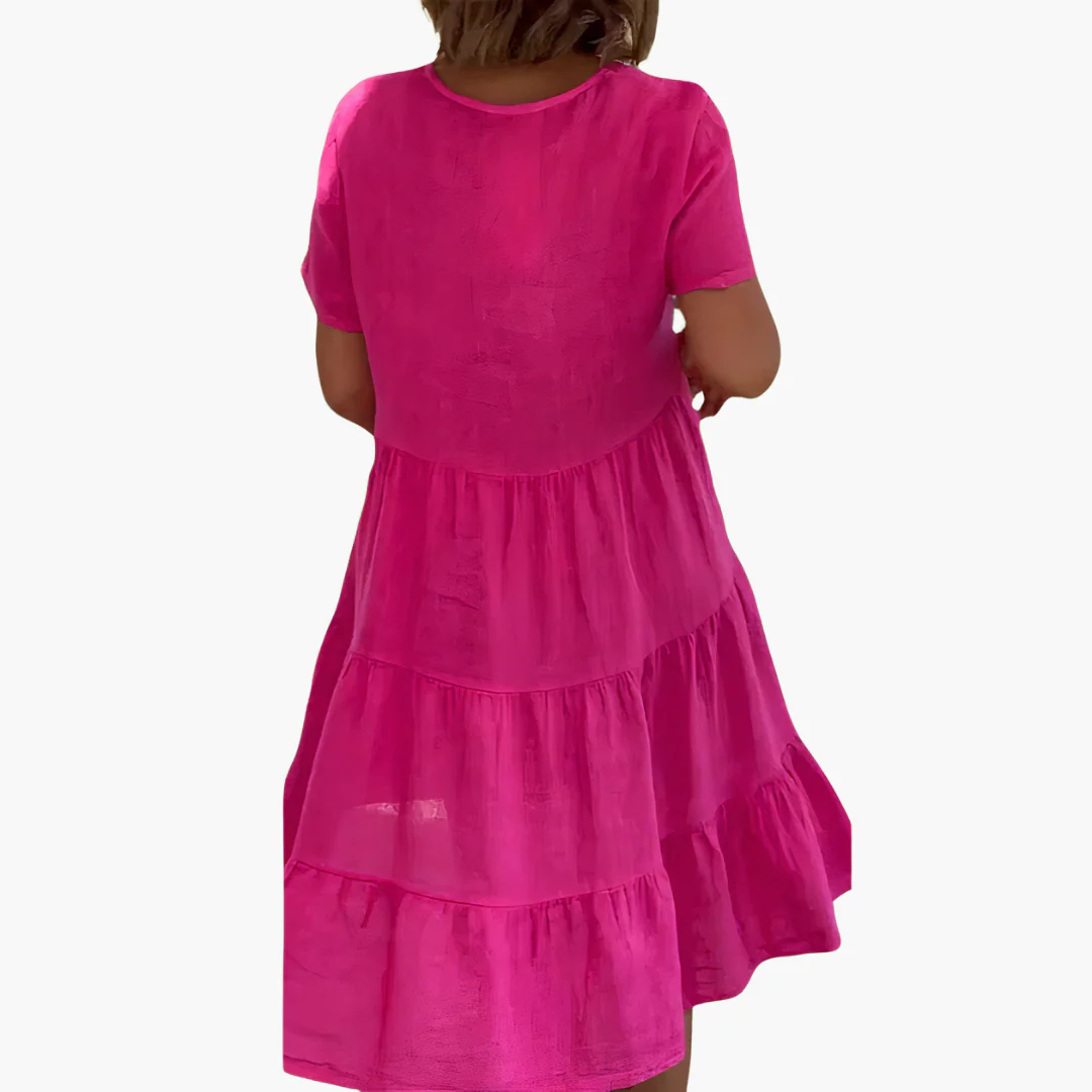 Fließendes V-Ausschnitt-Kleid für Damen - entspannte Passform - Image 5