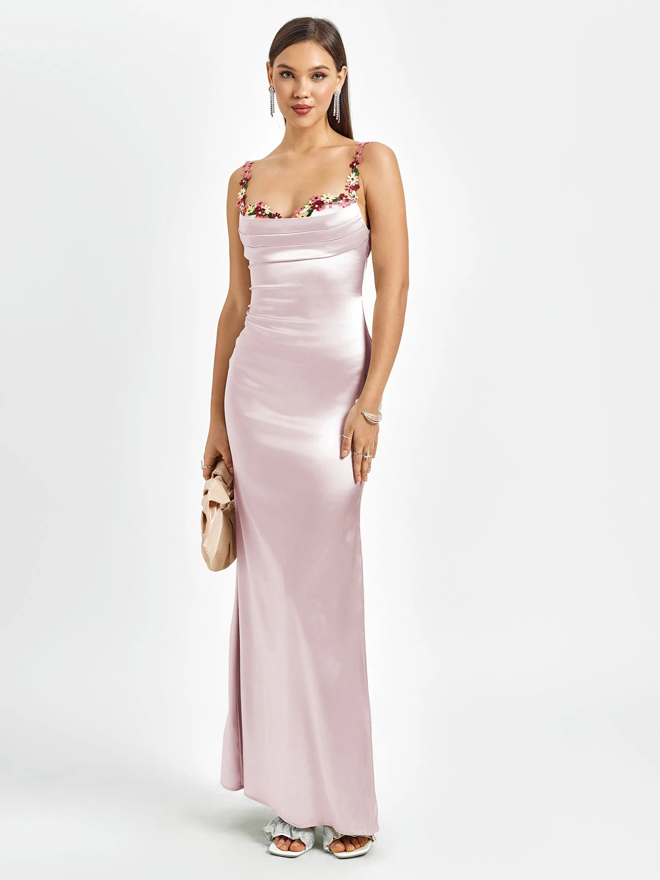Flora | Satin Maxikleid für den Abend - Image 16