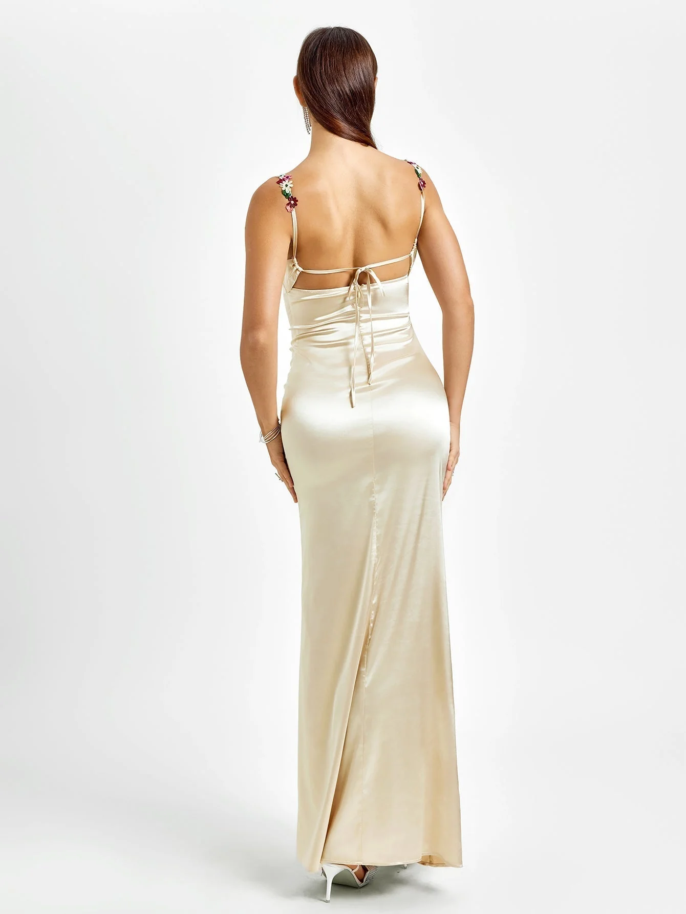 Flora | Satin Maxikleid für den Abend - Image 7