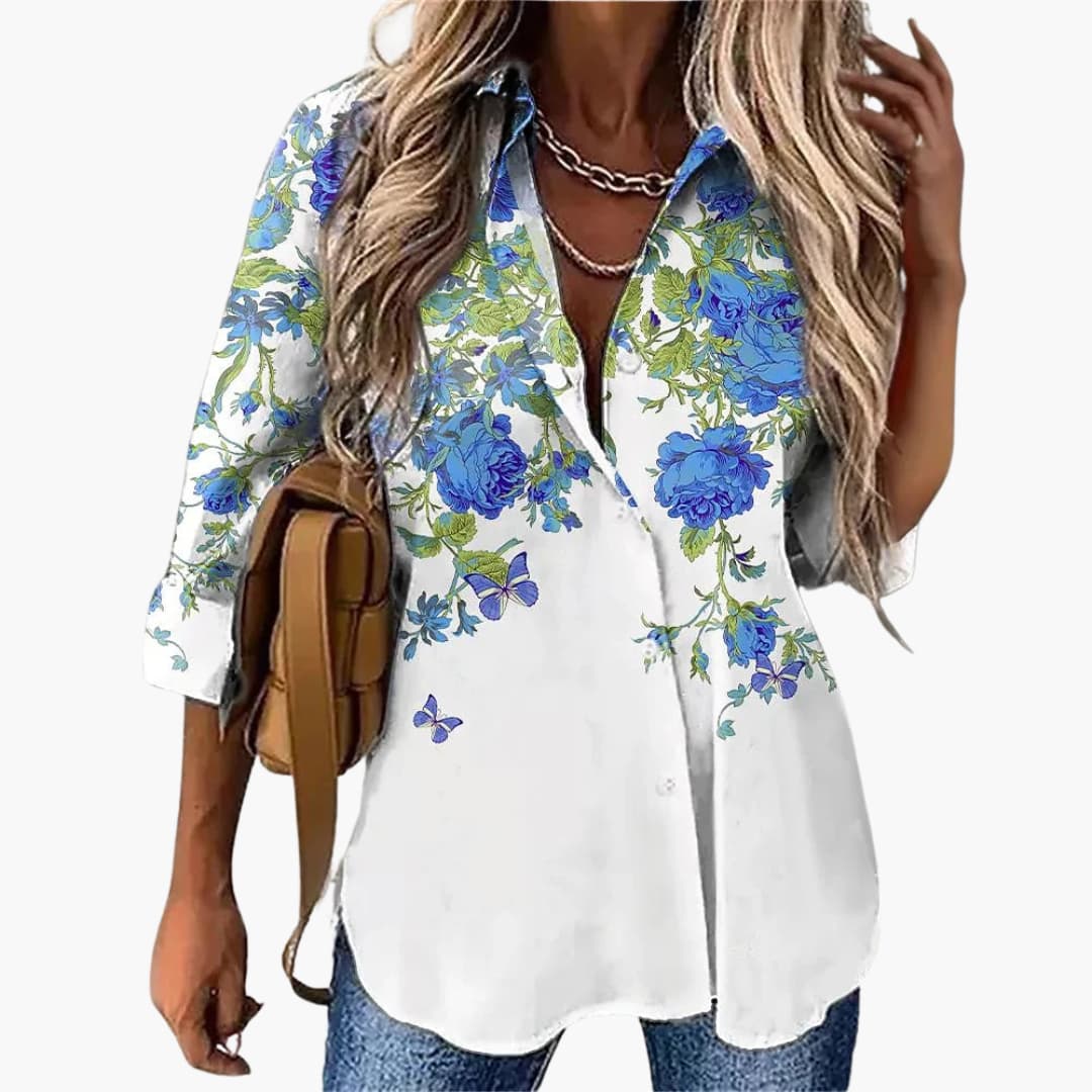 Floral Casual Top für Damen - Sommerliches Blumenmuster - Image 2