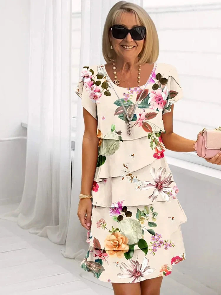 Florales Plisseekleid mit Rüschen für Damen – Elegantes Sommerkleid - Image 4