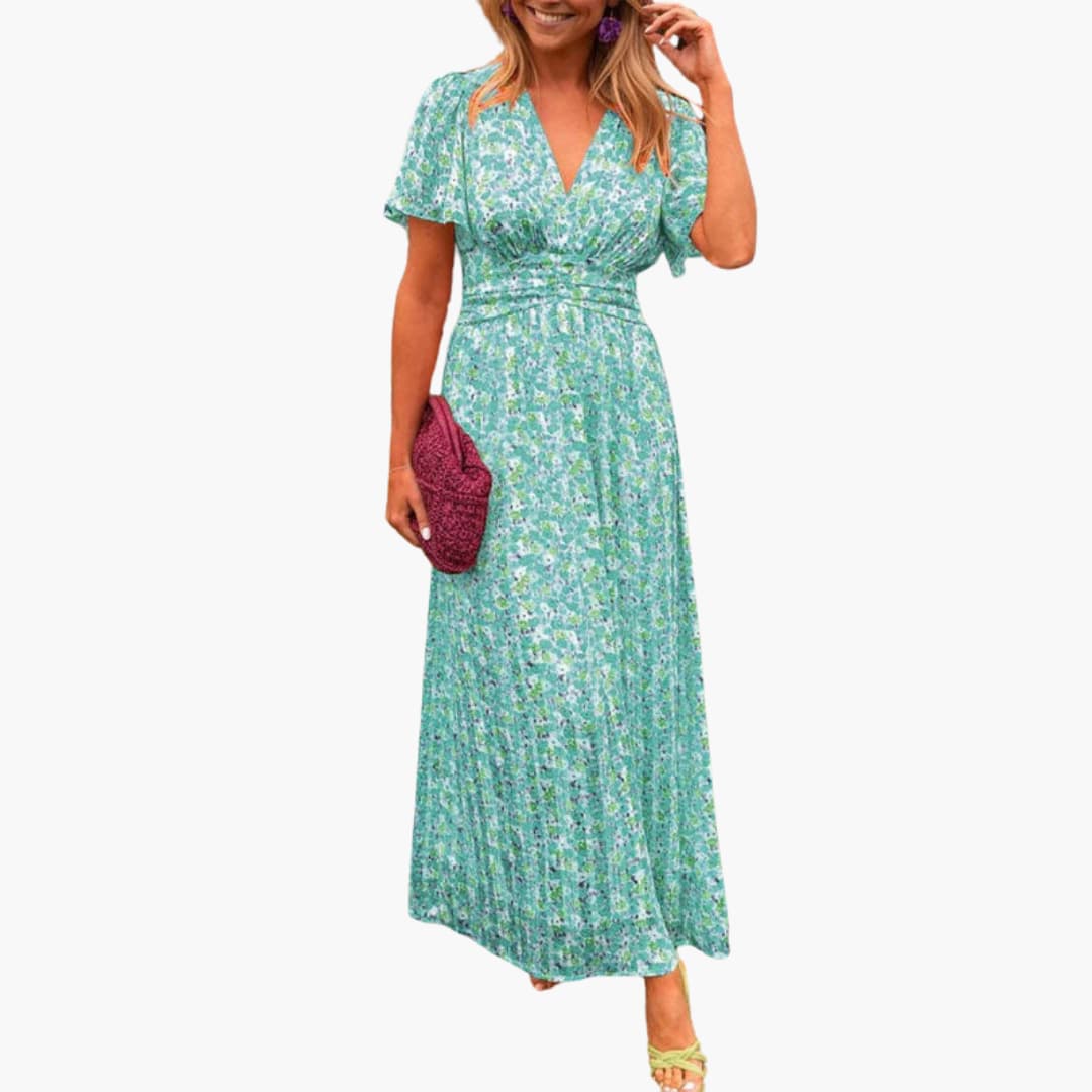 Florales Wickel-Maxikleid - für Damen mit V-Ausschnitt - Image 3