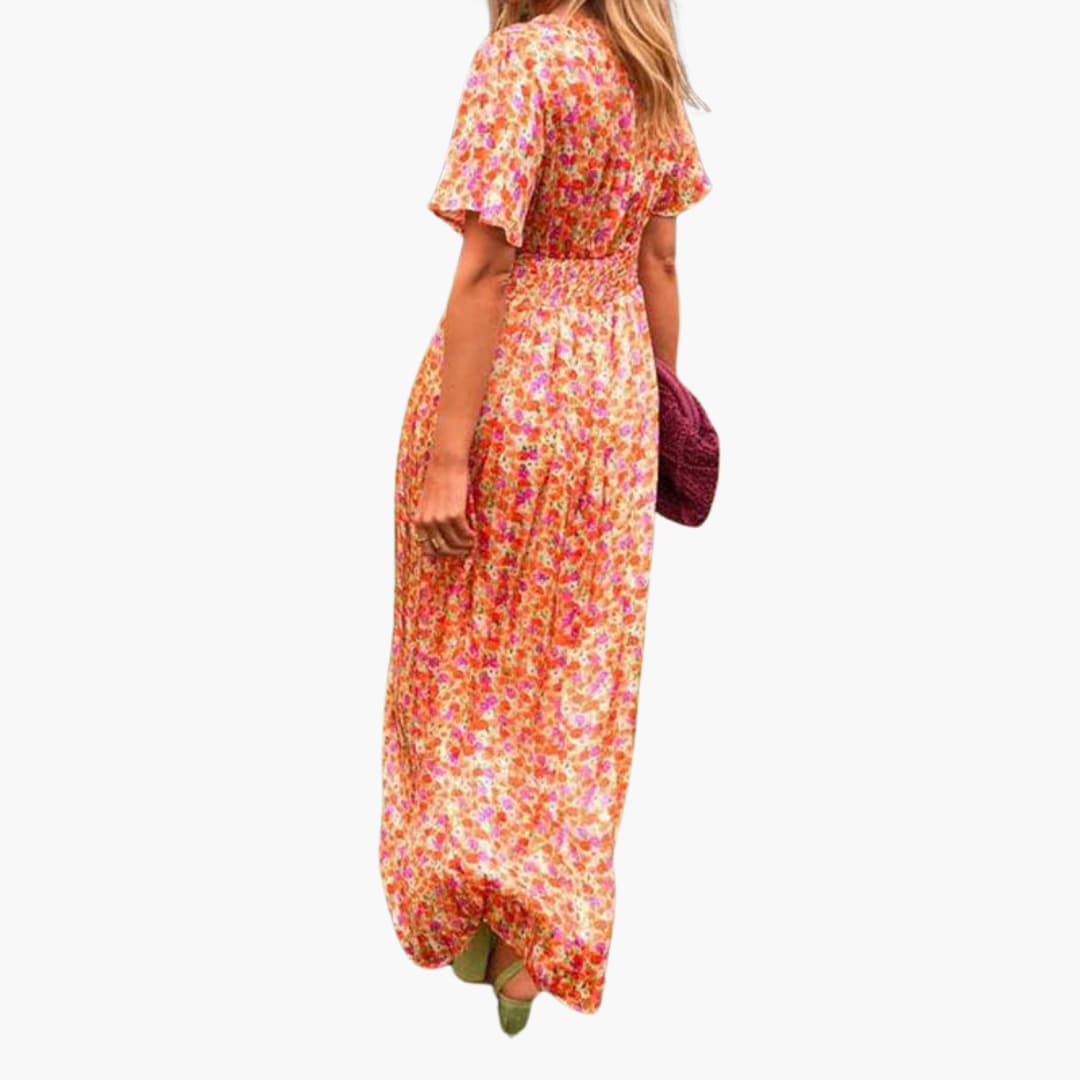 Florales Wickel-Maxikleid - für Damen mit V-Ausschnitt - Image 5