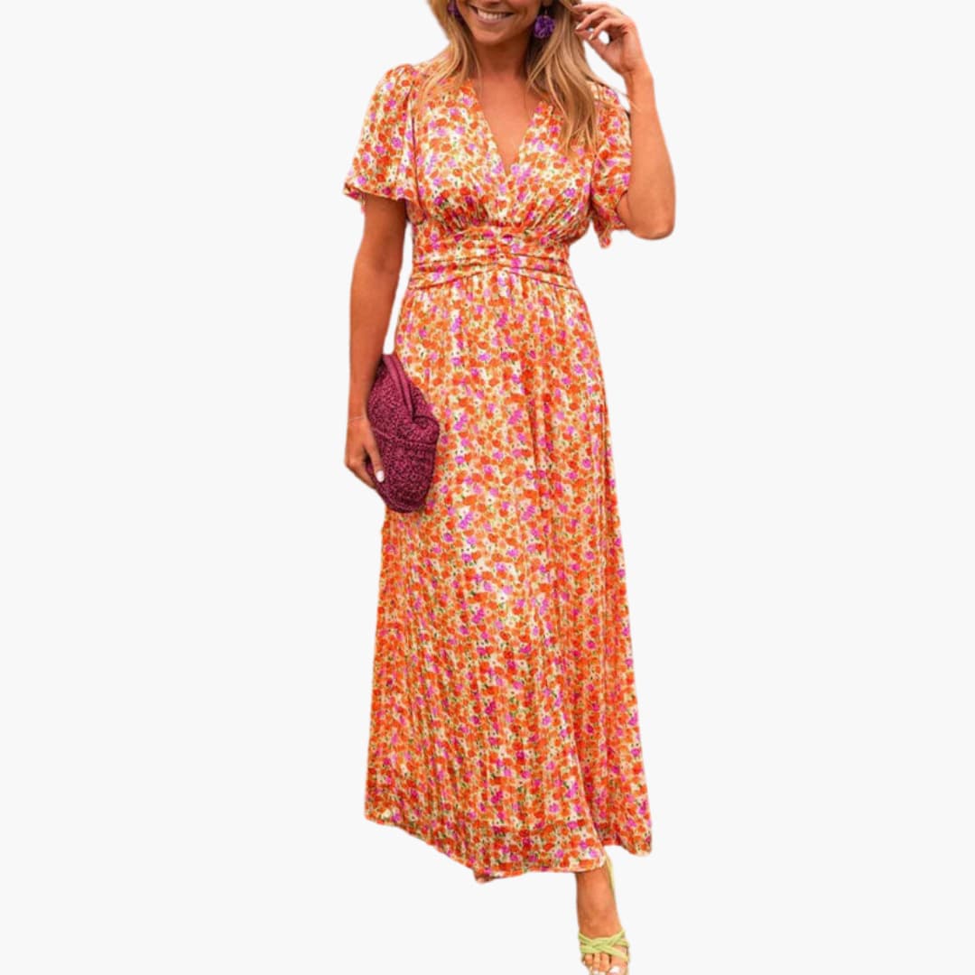 Florales Wickel-Maxikleid - für Damen mit V-Ausschnitt - Image 7
