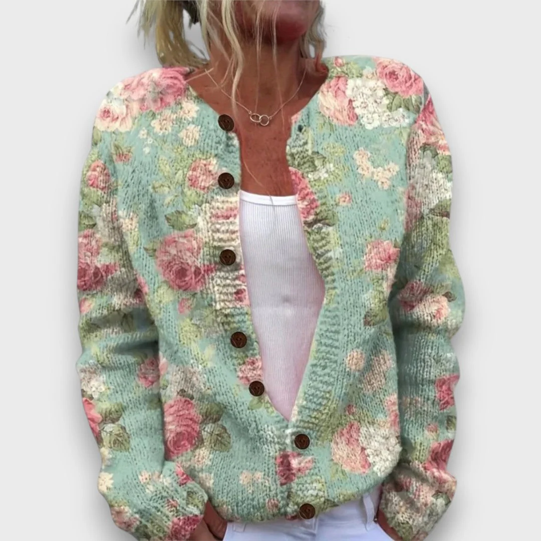 Florayne – Strickcardigan mit Blumenmuster - Image 2