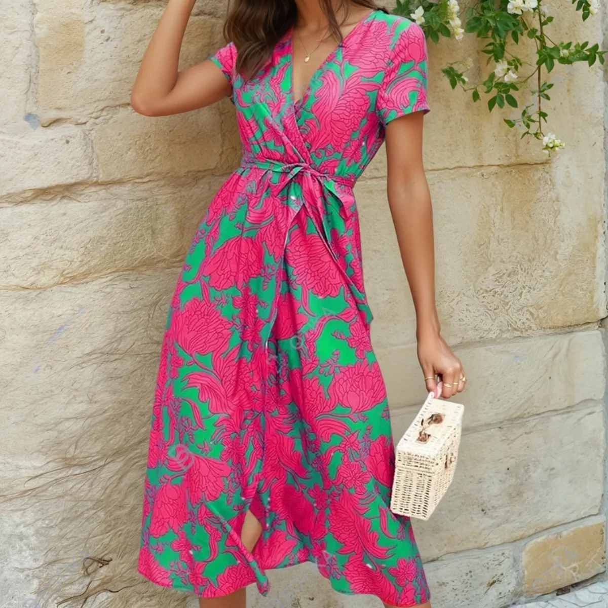 Florence | Leichte und elegante bunte Robe - Image 2