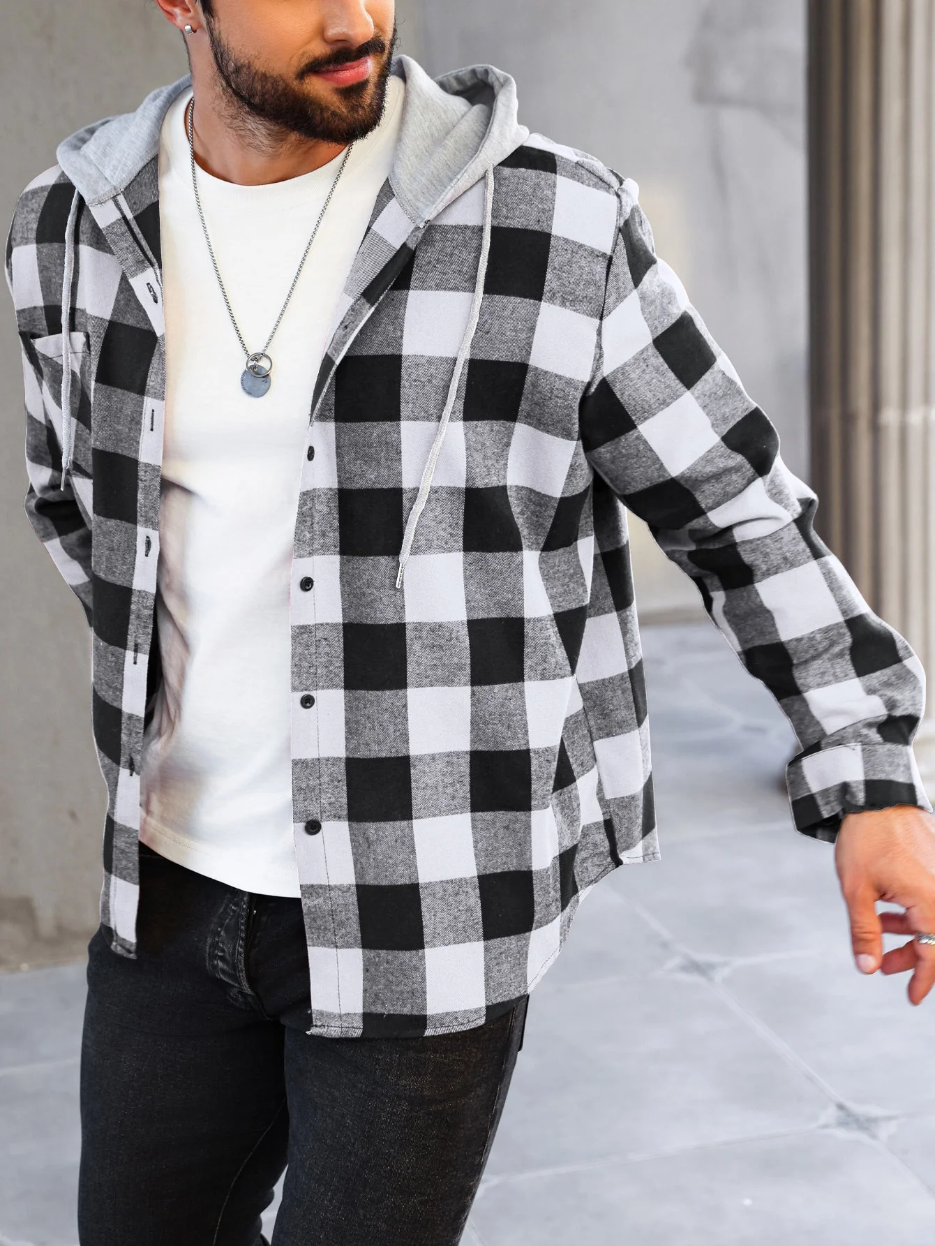 Florian | Kariertes Hoodie-Hemd - Image 5
