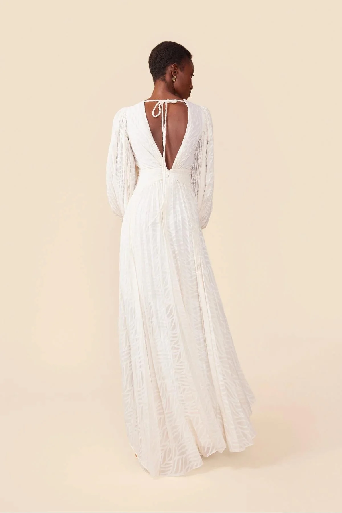 Florie | Langes Chiffon-V-Ausschnitt Kleid - Image 9