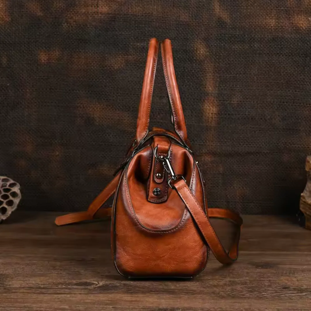 Florina - Gegravierte Lederhandtasche mit Blumenmuster - Image 2