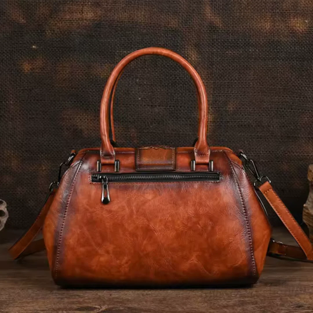 Florina - Gegravierte Lederhandtasche mit Blumenmuster - Image 3