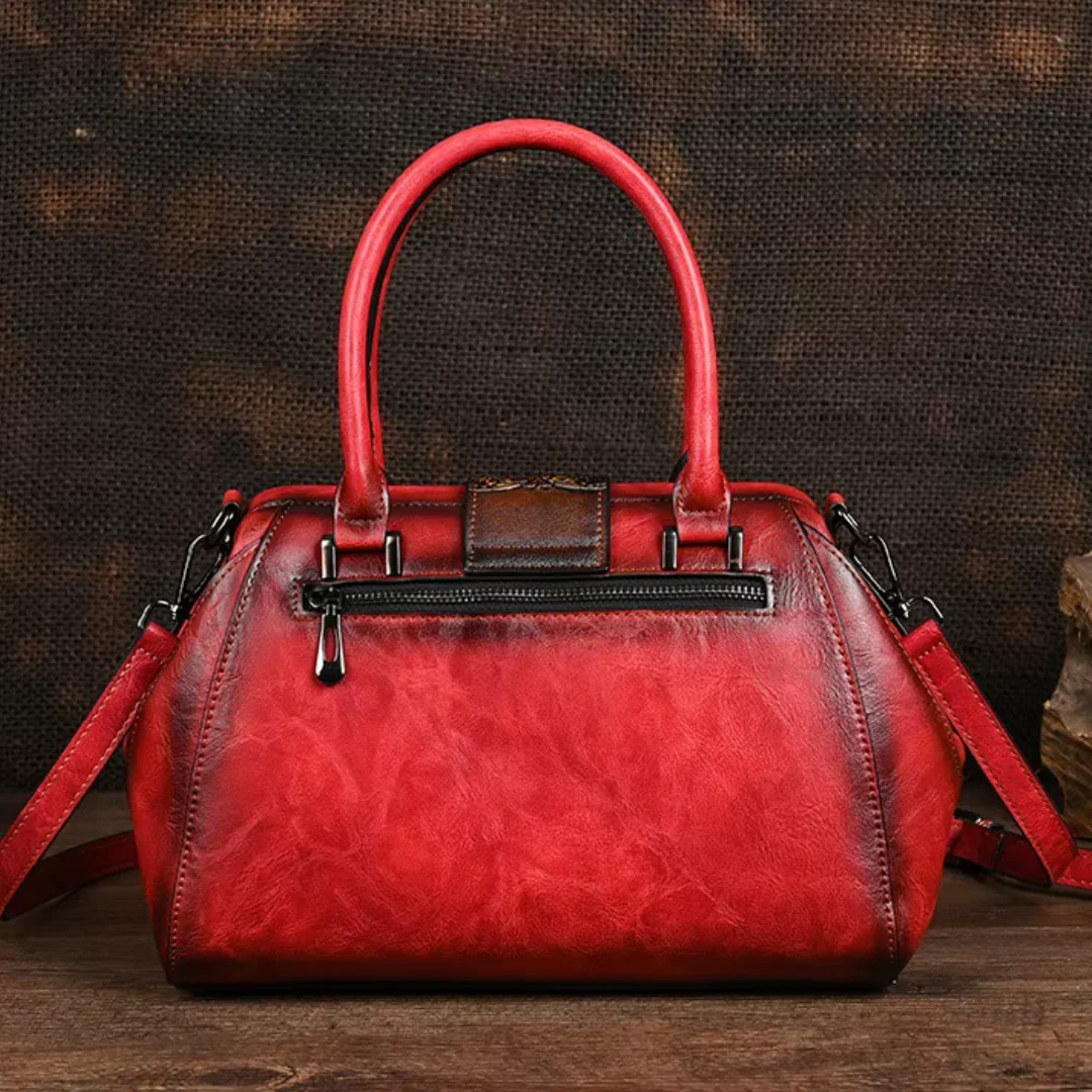 Florina - Gegravierte Lederhandtasche mit Blumenmuster - Image 7
