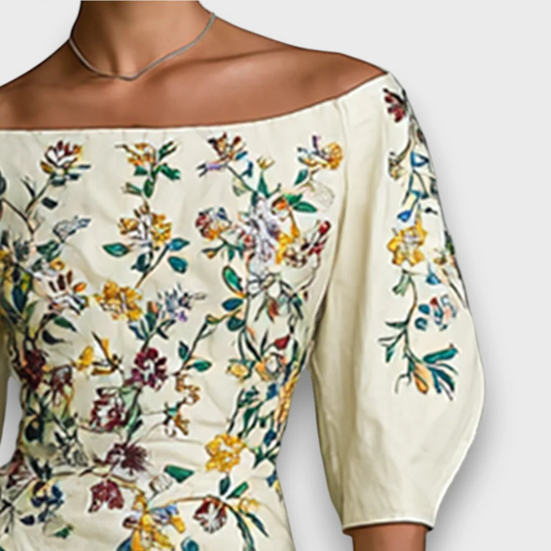 Florisse – Besticktes Midi-Kleid mit Carmen-Ausschnitt - Image 3