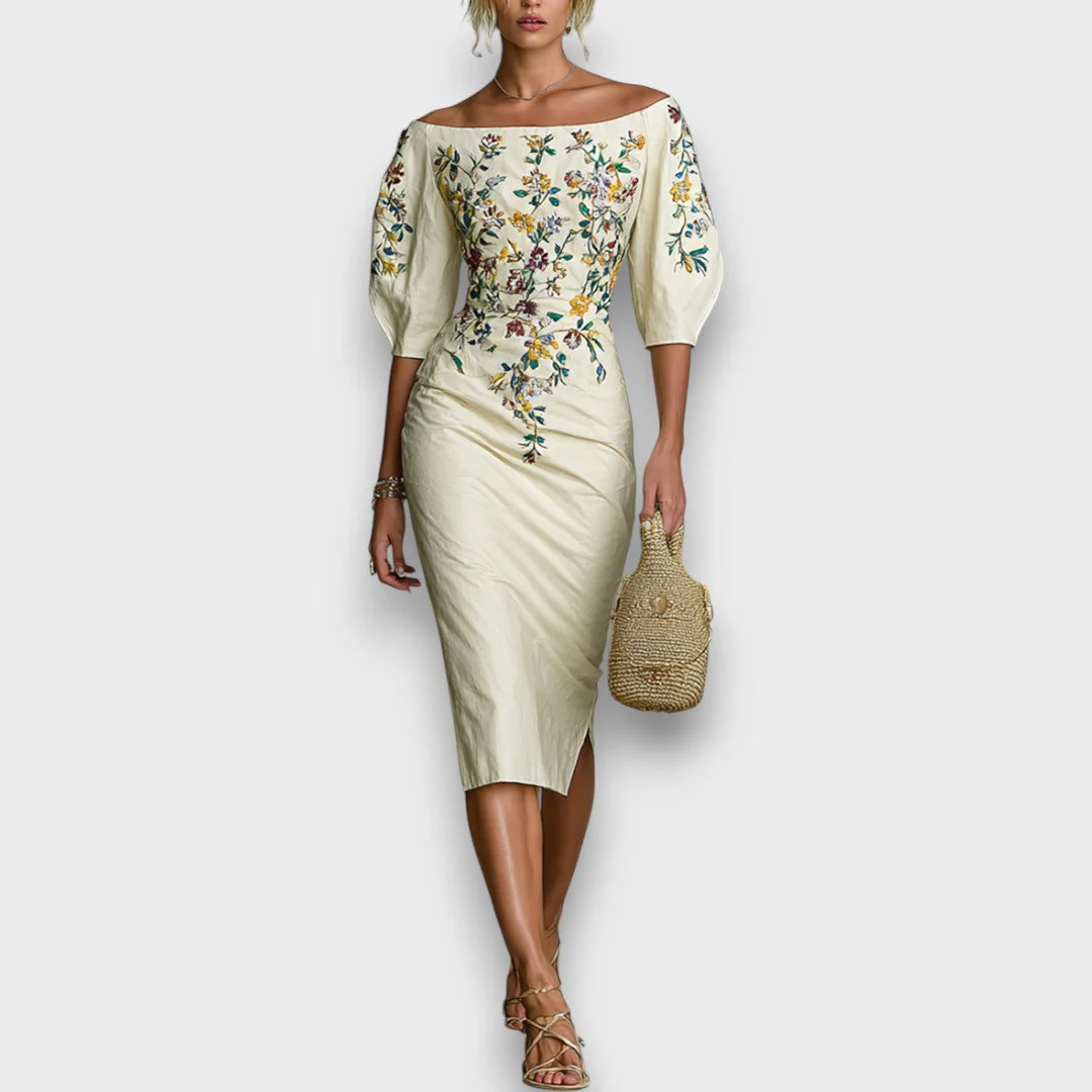 Florisse – Besticktes Midi-Kleid mit Carmen-Ausschnitt - Image 4