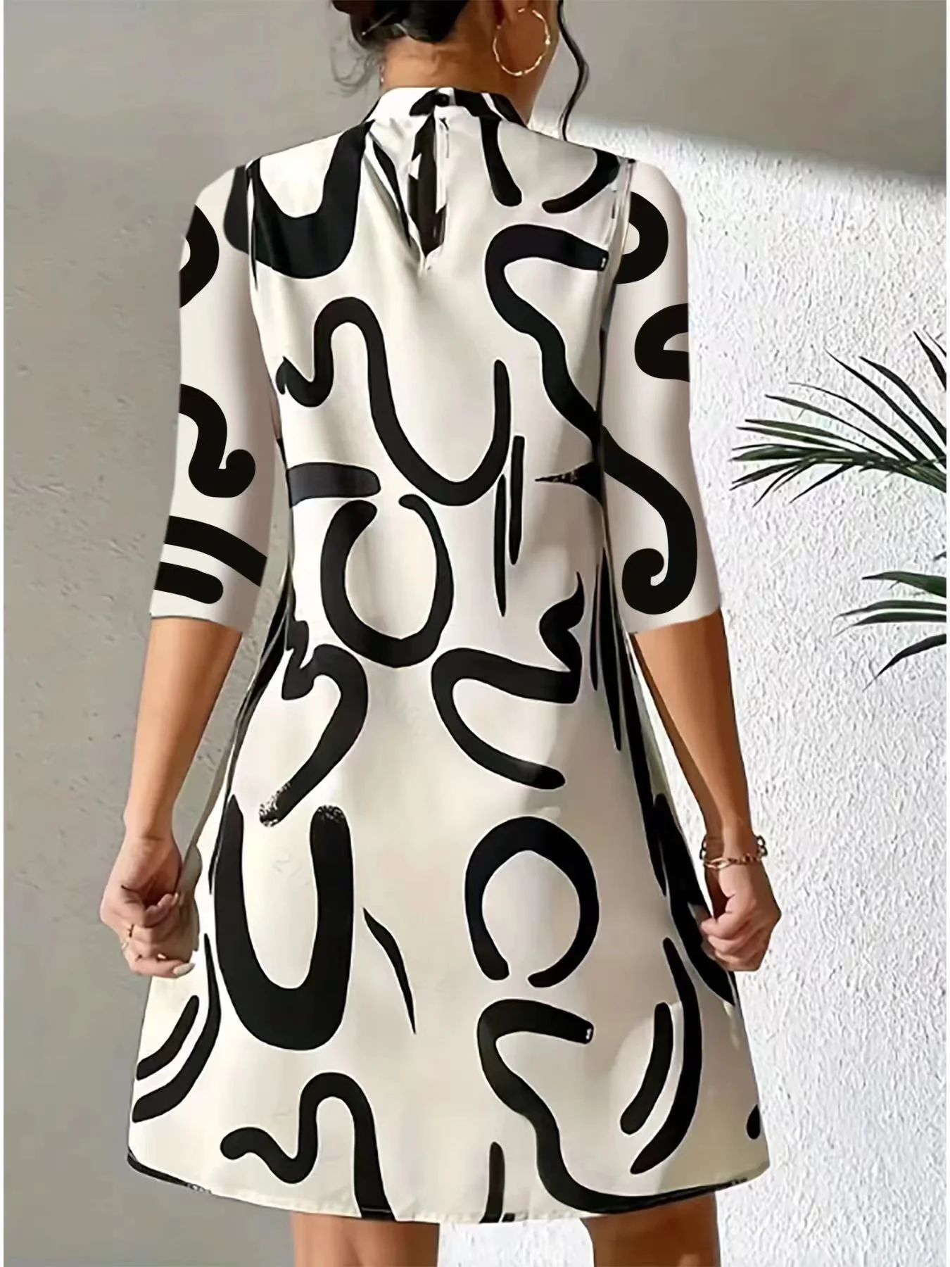 Franca - Rollkragen Bedrucktes Kleid Für Damen - Image 2