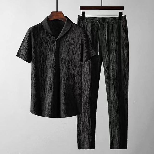 François- Zweiteiliges Herren Set aus Kurzarmhemd und Hose - Image 2