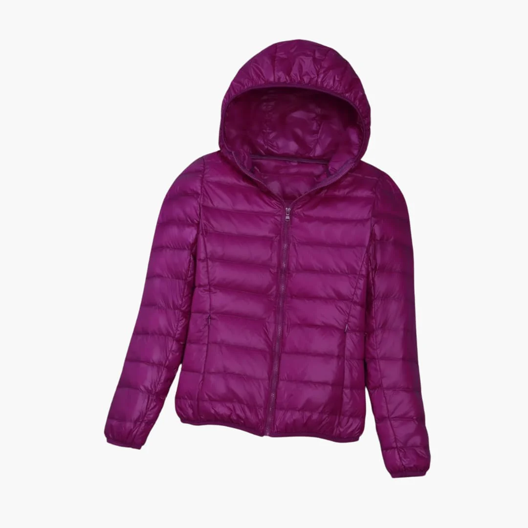 Frauen Stepp jacke mit Kapuze und durchgehendem Reißverschluss - Image 3
