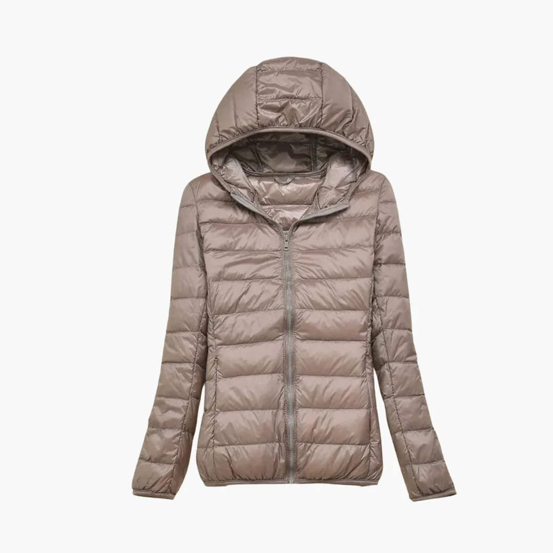 Frauen Stepp jacke mit Kapuze und durchgehendem Reißverschluss - Image 4