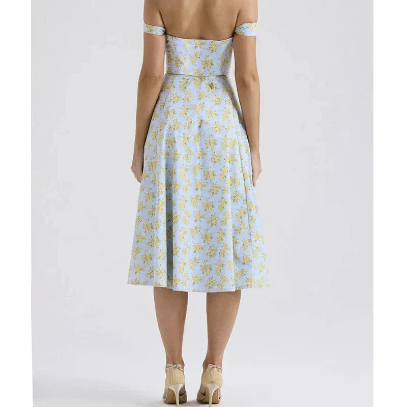 Freya - Blumiges Korsett-Midi-Kleid - Image 3