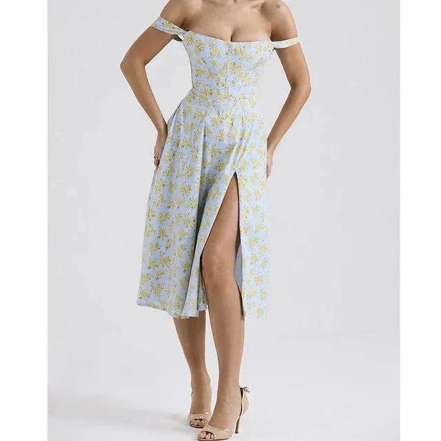 Freya - Blumiges Korsett-Midi-Kleid - Image 7