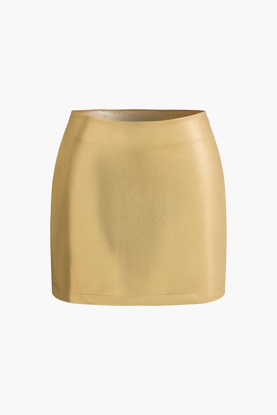 Freyja | Glänzender Gold Metallic-Minirock mit figurbetonter Passform und High-Waist-Schnitt - Image 3