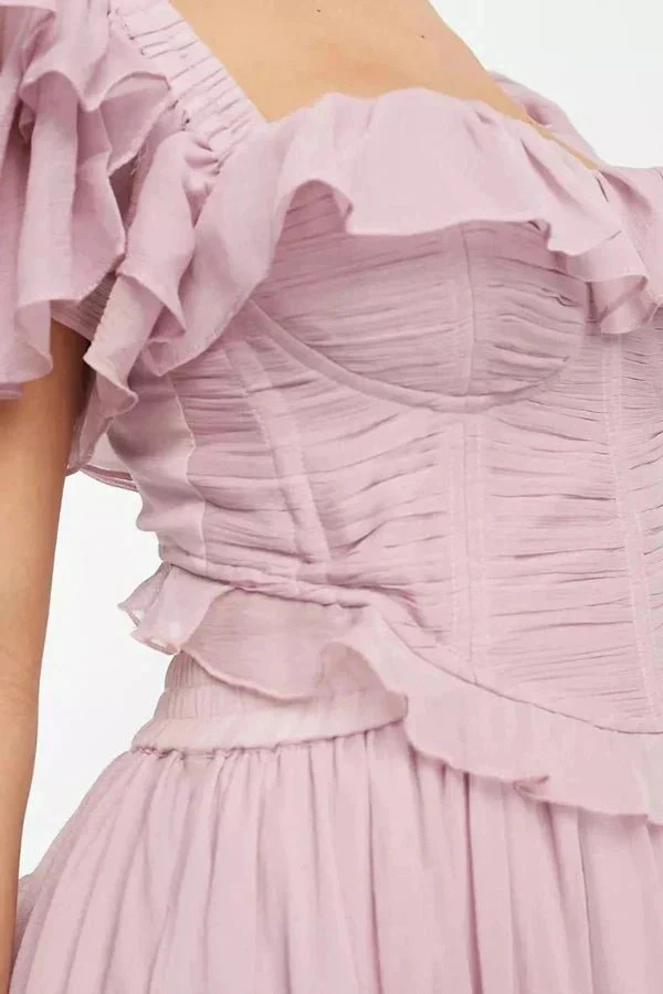 Fiona | Damen Zweiteiliges Rüschen Midi Kleid Korsett – Rüschen Korsett Set 2026 - Image 3