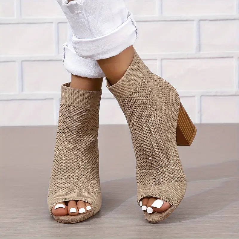 Frieda -  Atmungsaktiver Strickstoff Elegante High Heels für Frauen - Image 4