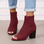 Frieda -  Atmungsaktiver Strickstoff Elegante High Heels für Frauen - Image 5
